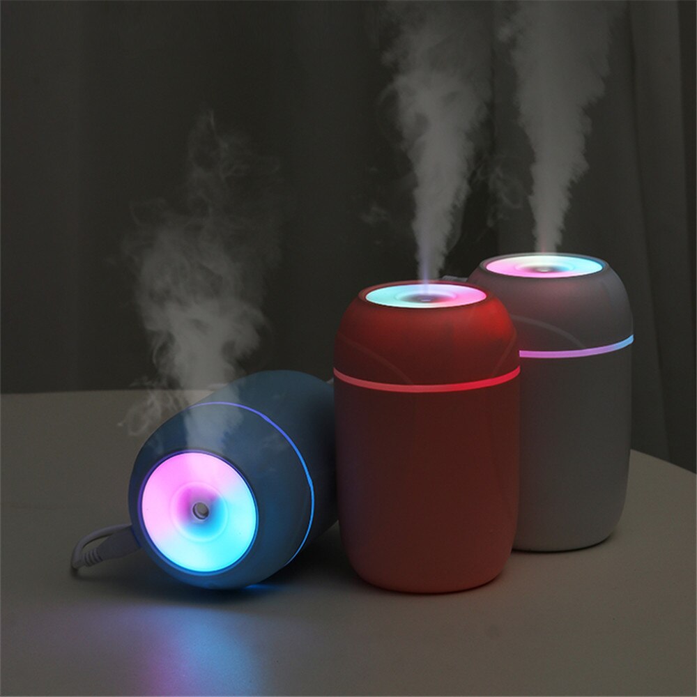 Nebulizador USB ultrasónico Mini humidificador de aire 260ML Aroma difusor de aceite esencial para el fabricante de niebla del hogar del coche con lámpara de noche LED