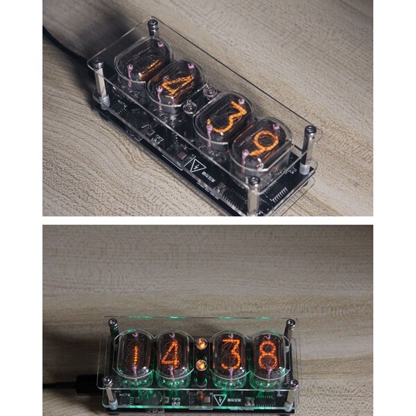 AU05 -Light Tube Clock IN12 Electronic Tube Digital Clock DIY Clock Without Lamp Tube