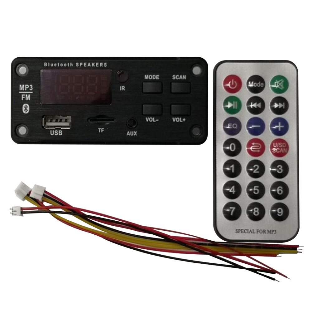 Altavoz Bluetooth para coche, accesorios para vehículo, módulo electrónico de Audio, portátil, BT 5,0, placa decodificadora de MP3, mando a distancia, Radio FM