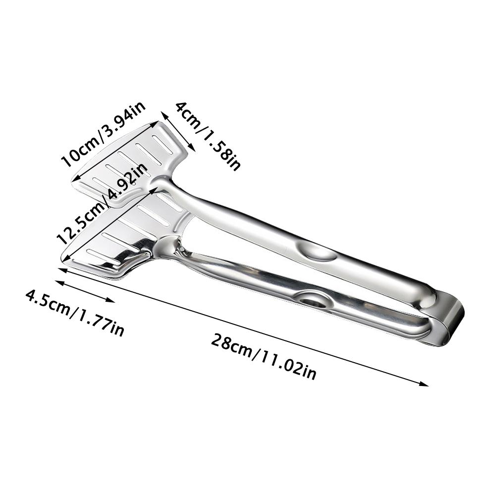 Stainless Steel Kitchen Multipurpose Tongs Double Spatula For Cooking Fish Egg Pancake Bread Steaks Burgers Buffets