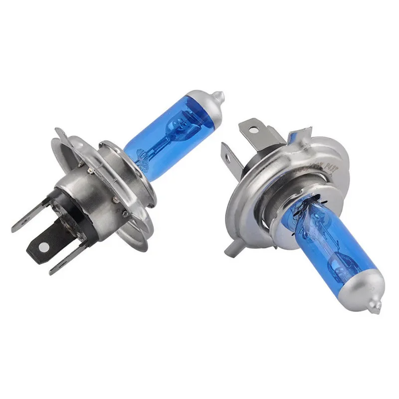2 peças super branco h4 55w dc12v bi-xenon hid lâmpada de farol de feixe alto e baixo 6000k lâmpadas de luz su peças de carro