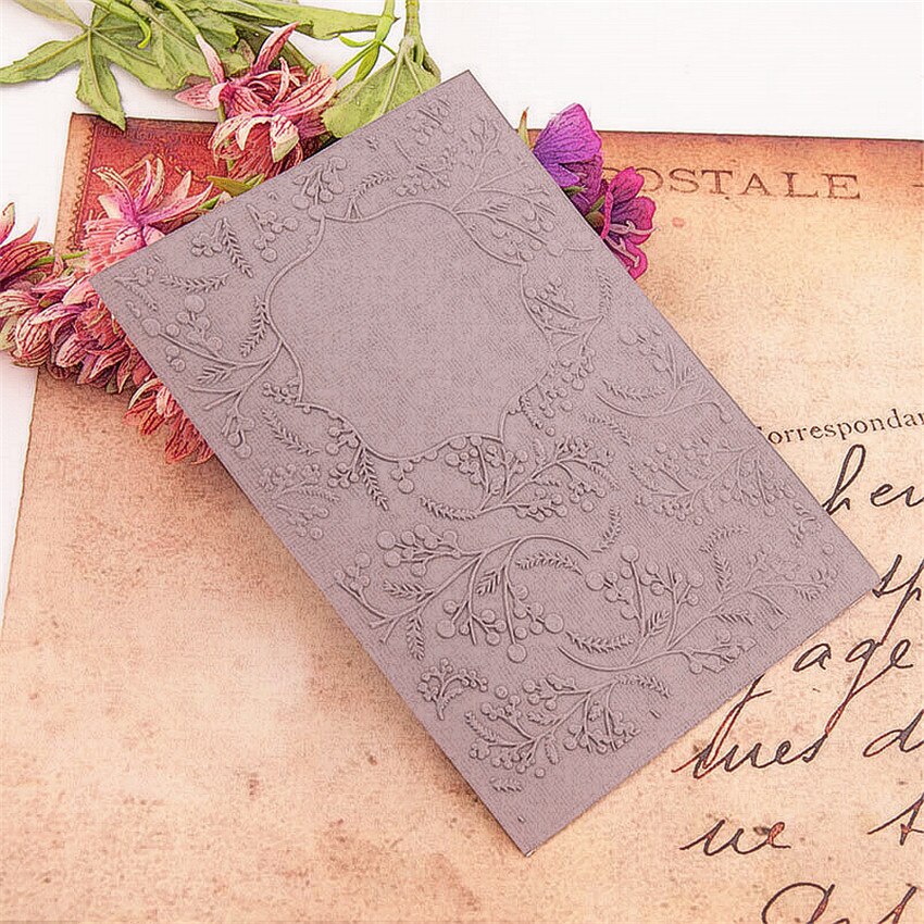 12.6x17.8cm flower photo Embossing folders Plastic bump Scrapbooking DIY Template Fondant indentation Cake Photo Album Card Make