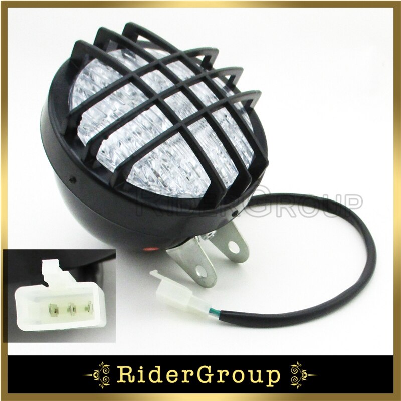 12V LED Front Head Light Headlight For 50cc 70 90 110cc 125cc 150cc 200cc Quad 4 Wheeler Go Kart ATV Roketa Taotao Kazuma Sunl