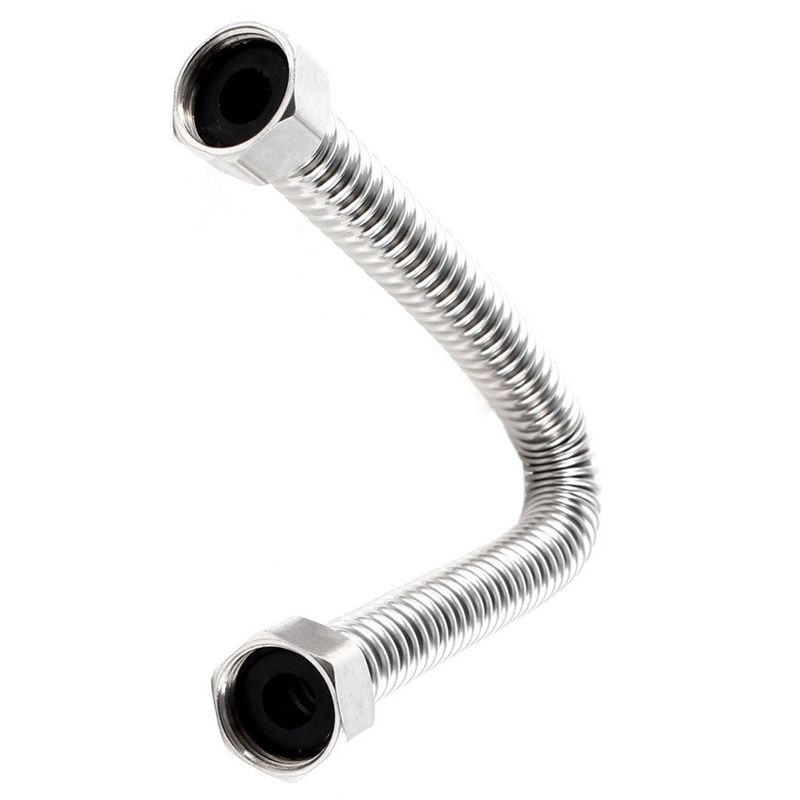 Bathroom 19mm Stainless Steel Shower Hose Shower Hose 30cm Silver: Default Title