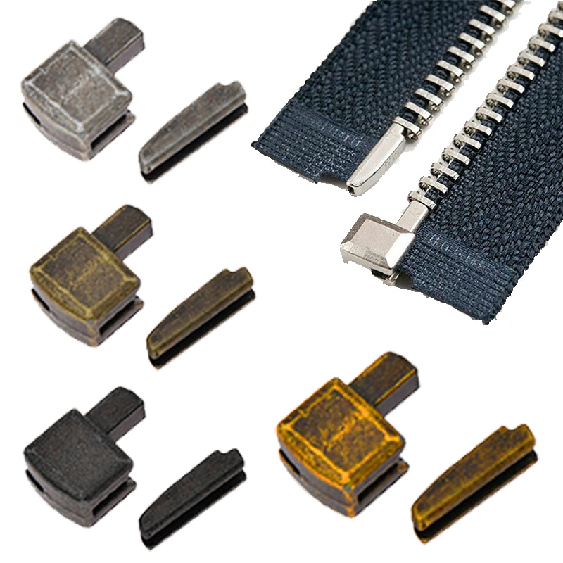5 Sätze/los Metall Reparatur Zipper Stopper Offene Ende Zipper Stopper DIY Nähen Zipper Zubehör Für Kleidung Ersatz Kit