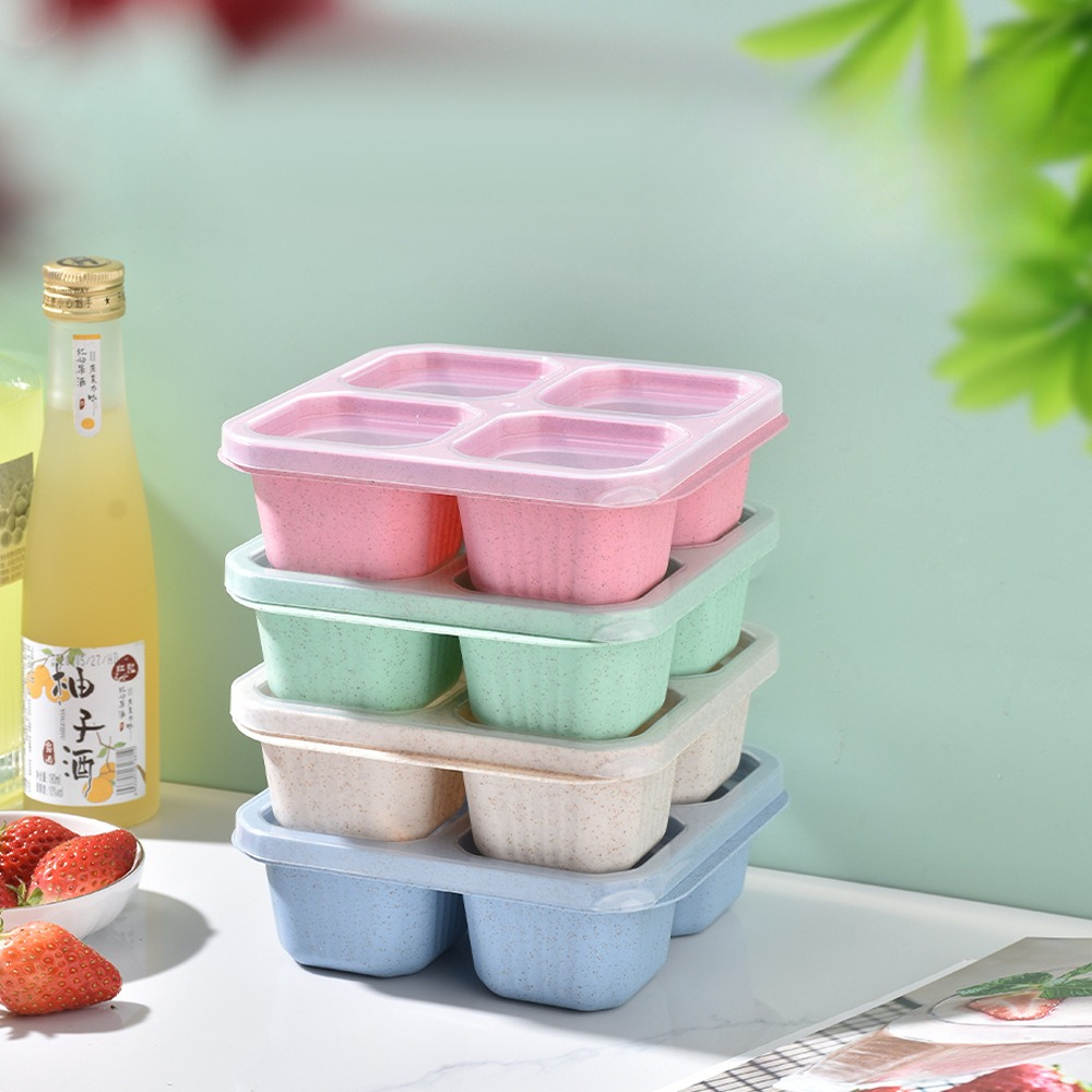 1pc Snack Container, Divided Bento Box Lunch Box With Transparent Lid, Reusable Meal Lunch Container For Home Office Travel