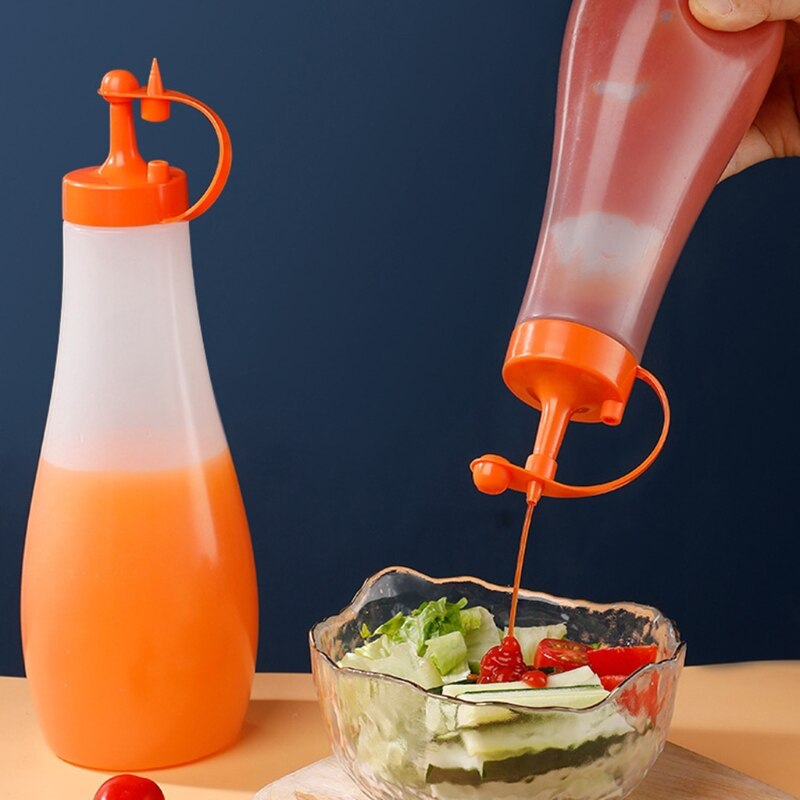 250/360/480/720ml Condiment Squeeze Bottle Creamy Salad Dressing Vinegar Oil Ketchup Condiment Dispenser Kitchen Gadget