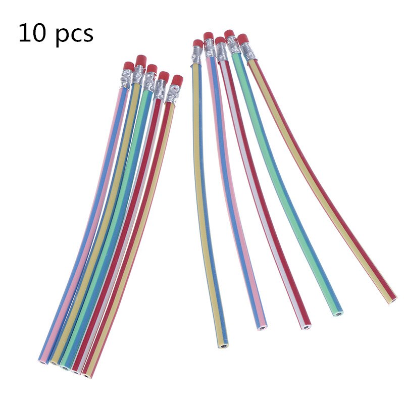 10pcs Flexible Soft Bendy Pencil With Eraser For Student Kids Writing School Stationery Fun Bend Soft Pencils