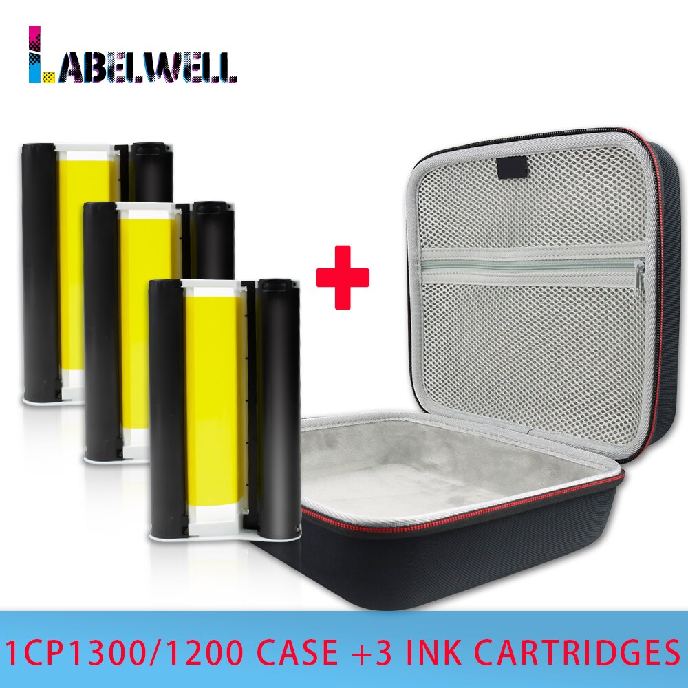 Labelwell Tragbare Tasche für Kanon Selphy CP1300 CP1200 Foto Drucker EVA schwer Fall Reise Schutzhülle tragetasche Lagerung fallen: Fall -3 Kassetten