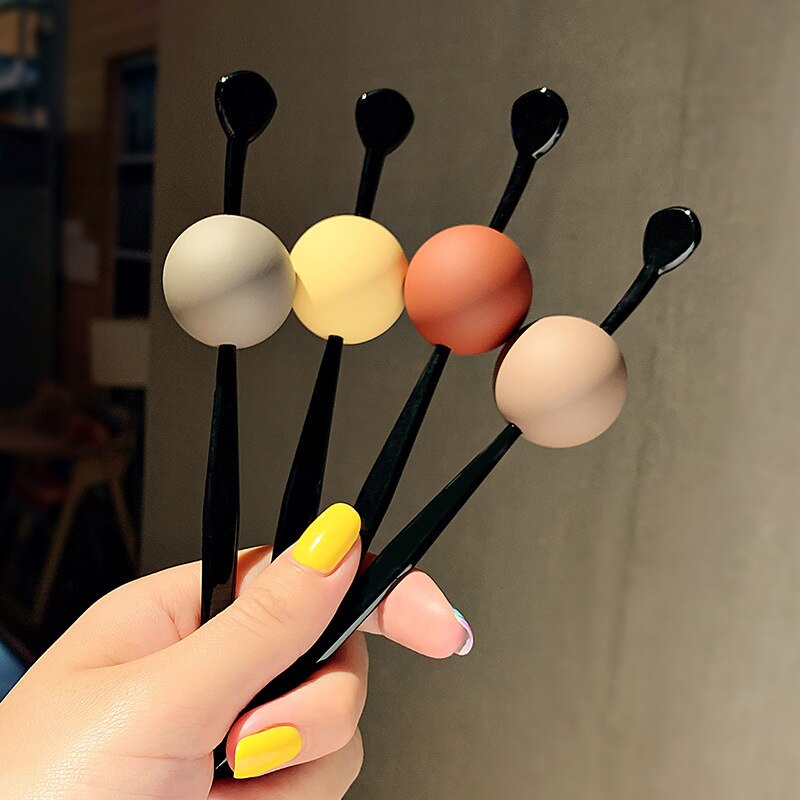 Neue Koreanische Frauen Einfache Ball Haar Stöcke Runde bilden Haarnadeln Haar Clips Stifte Süssigkeit Farbe Mädchen Haar Zubehör Schmuck