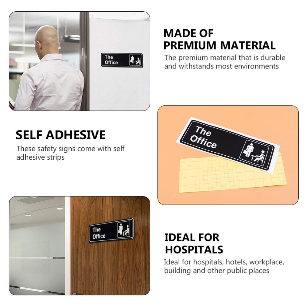 10pcs Practical Office Door Decorative Sticker English Office Door Sign Stickers English Letter The Office Sign Sticker