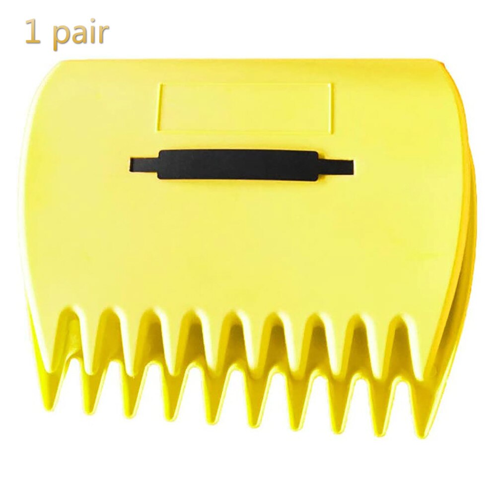2Pcs Yellow Large Garden and Yard Leaf Scoops,Plastic Scoop Grass,Hand Leaf Rakes and Leaf Collector for Garden Rubbish Great To
