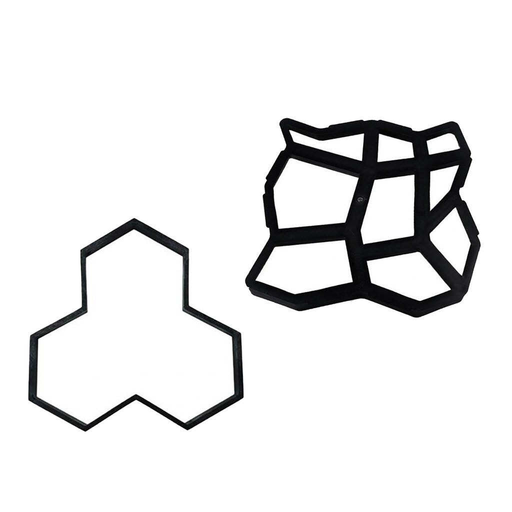 2 Pieces Garden Pathway Stepping Stones Mold Paving Driveway Mould Making