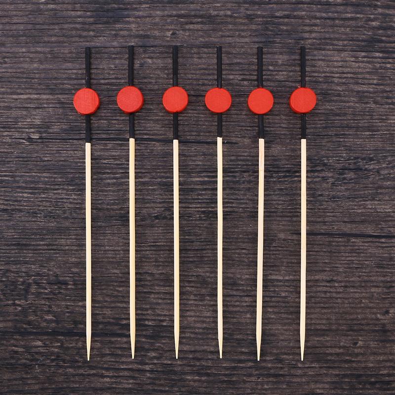 100Pcs 12Cm Cocktail Picks Creatieve Fruit Sticks Platte Kraal Voorgerecht Pick Fruit Tandenstoker Vork Cocktail Stok Bar Party levert