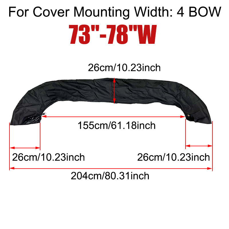 600D 3 BOW / 4BOW Bimini Top Boot Cover No Frame Boat Cover Waterproof Anti UV Boat Cover Dustproof Boat Accessories Black: Khaki