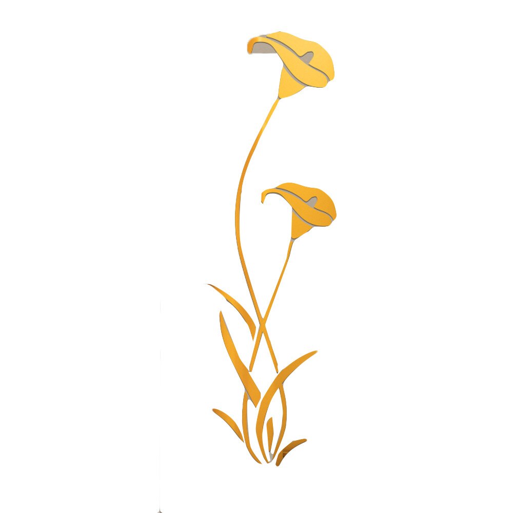 Kreatywne akrylowe naklejki ścienne z efektem lustra 3d Diy kształt kwiatu naklejki ścienne nowoczesne dekoracyjne naklejki lustro odblaskowe tapety: Złota