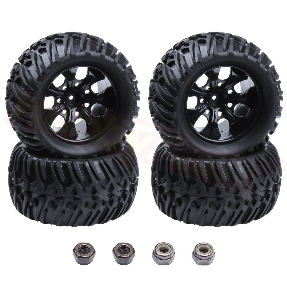 4 stuks RC Rubber Banden en Wielen met Spons voor RC 1/10 Schaal Modellen RC Auto HSP Off Road Monster truck 94111 94108 94188: Type 1296
