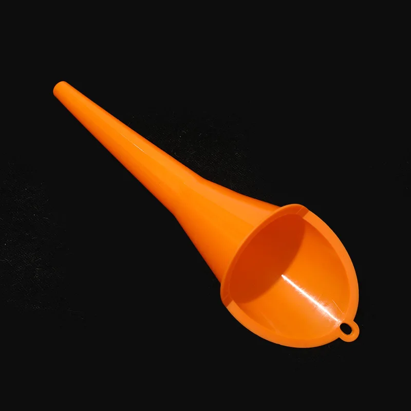 Embudo de vástago largo para coche, herramientas de llenado de combustible y aceite de gasolina, embudo de aceite de plástico antisalpicaduras, herramientas de repostaje de motocicleta, accesorios para automóviles: orange