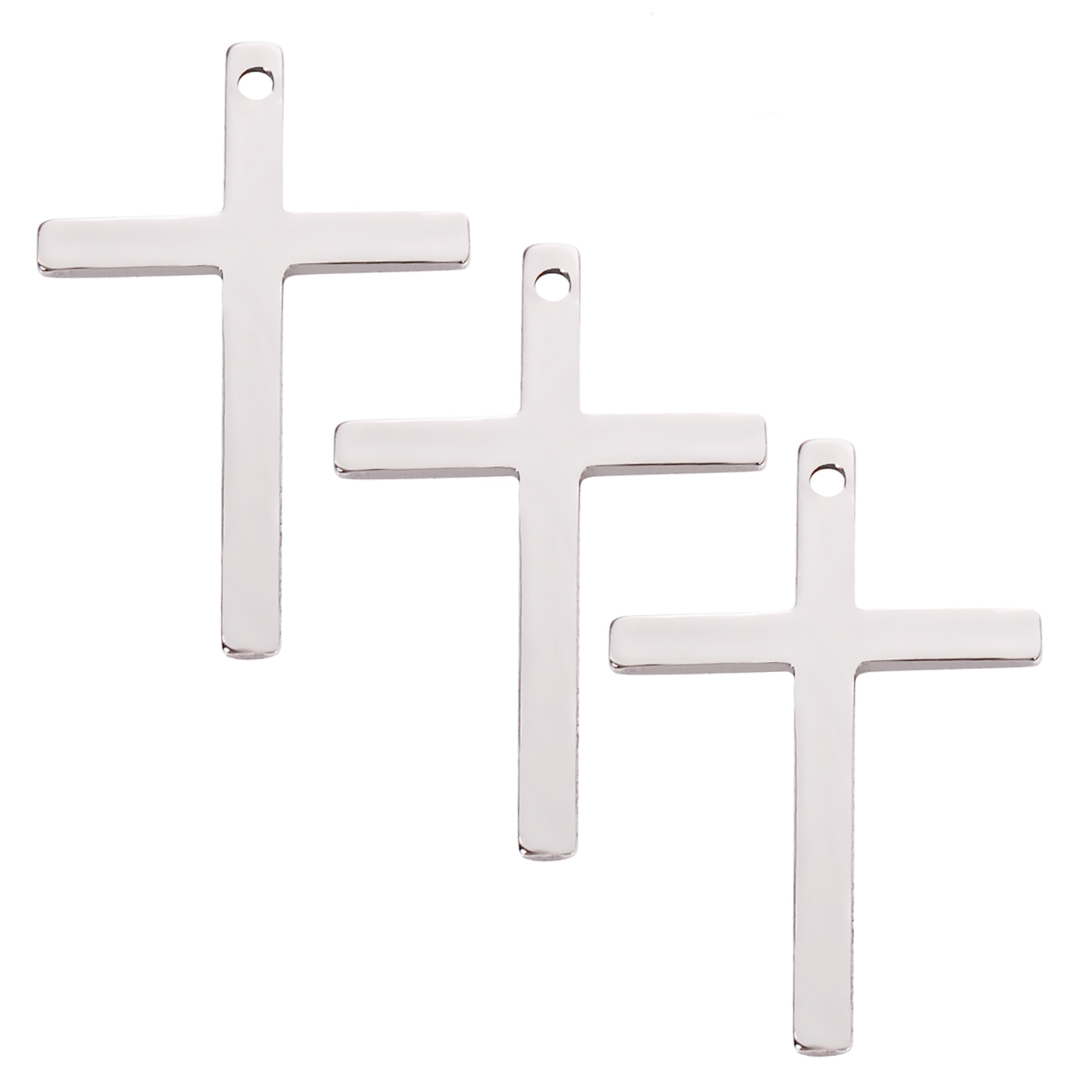 Stainless Steel 16*25mm Cross Charms Jewelry Making DIY Pendant Bracelet Handmade Accessories 50Pcs/lot