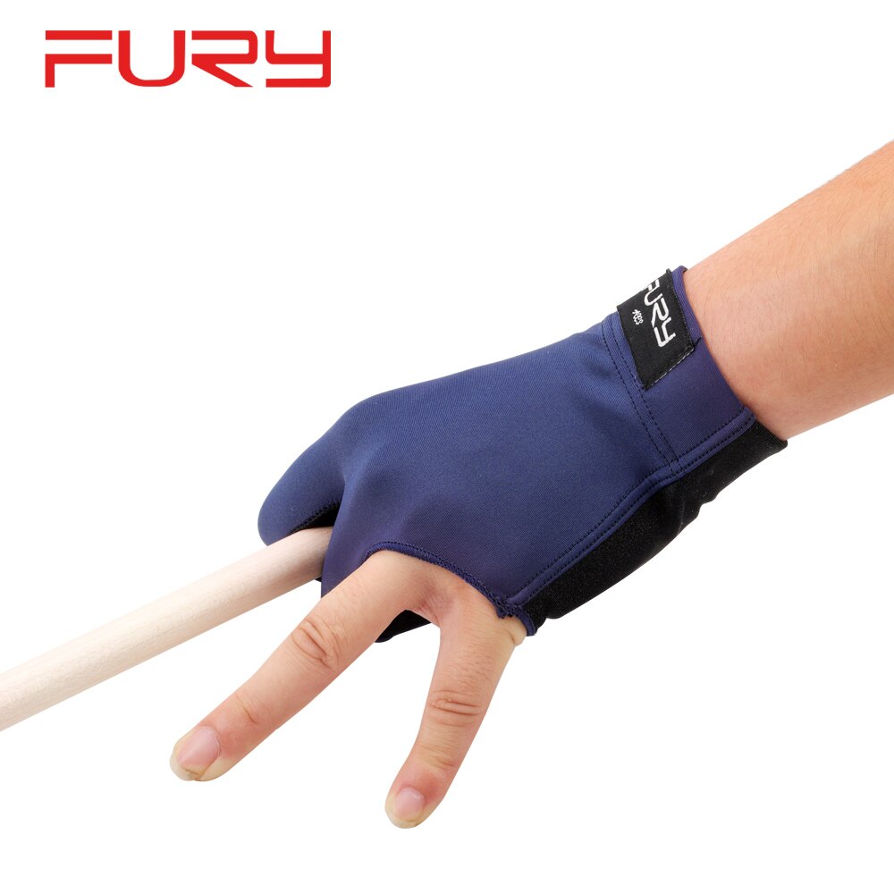 FURY Pool Cue Billar Gloves Left/Right Black Blue Three-finger Non-slip Breathable Comfortable Billiard Accessories