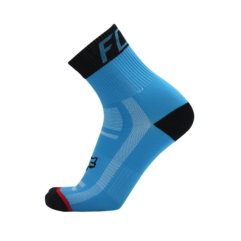 Equipe ciclismo meias de bicicleta esportes ao ar livre respirável resistente ao desgaste suor absorvente profissional meias para homem e mulher: Azul