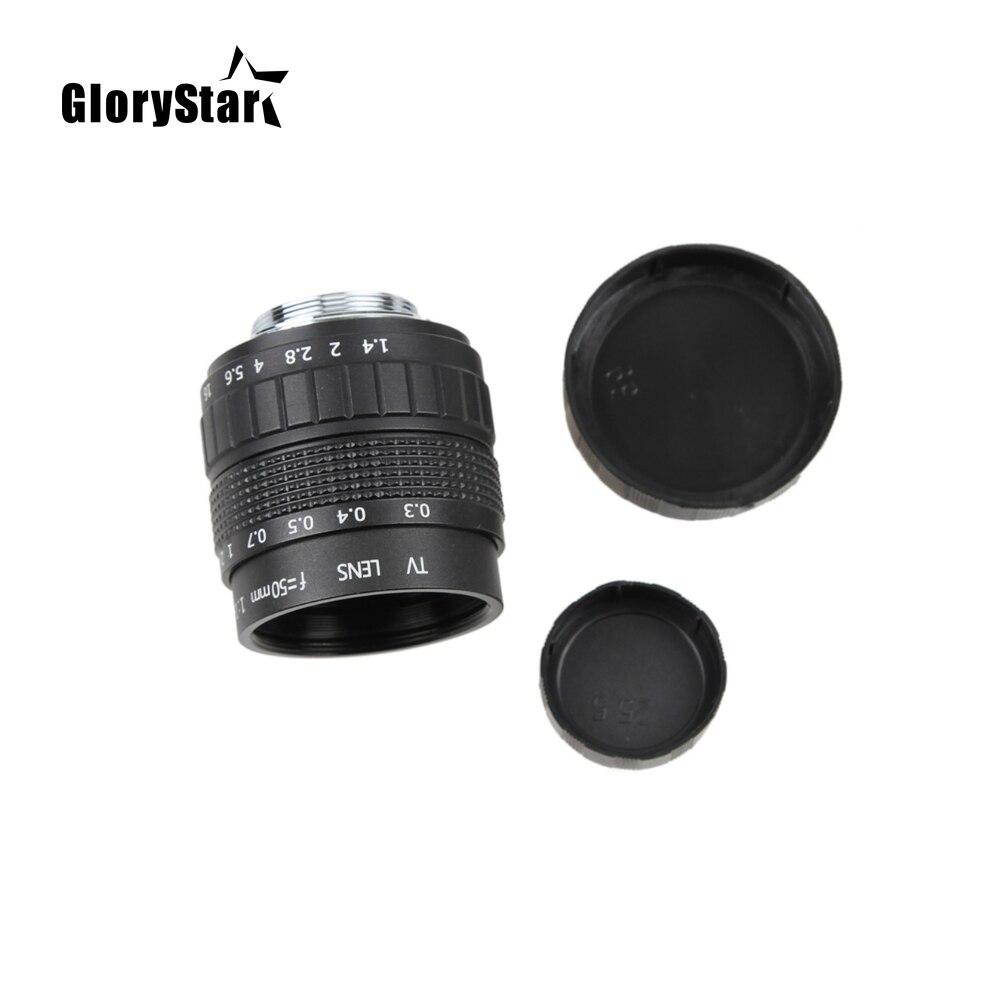 GloryStar 50 millimetri F1.4 CCTV TV film lente + C montare + macro squillare per canone EOS EF EFS DSLR macchina fotografica 5D 6D 7D II III 70D 80D C-EOS