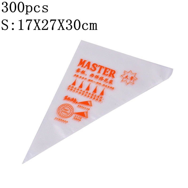 Disposable Pastry Bags Icing Piping Cake Pastry Cupcake Decor Bags Fondant Cake Cream Pastry Tip Baking Tools 100/200/300pcs: 300pcs S