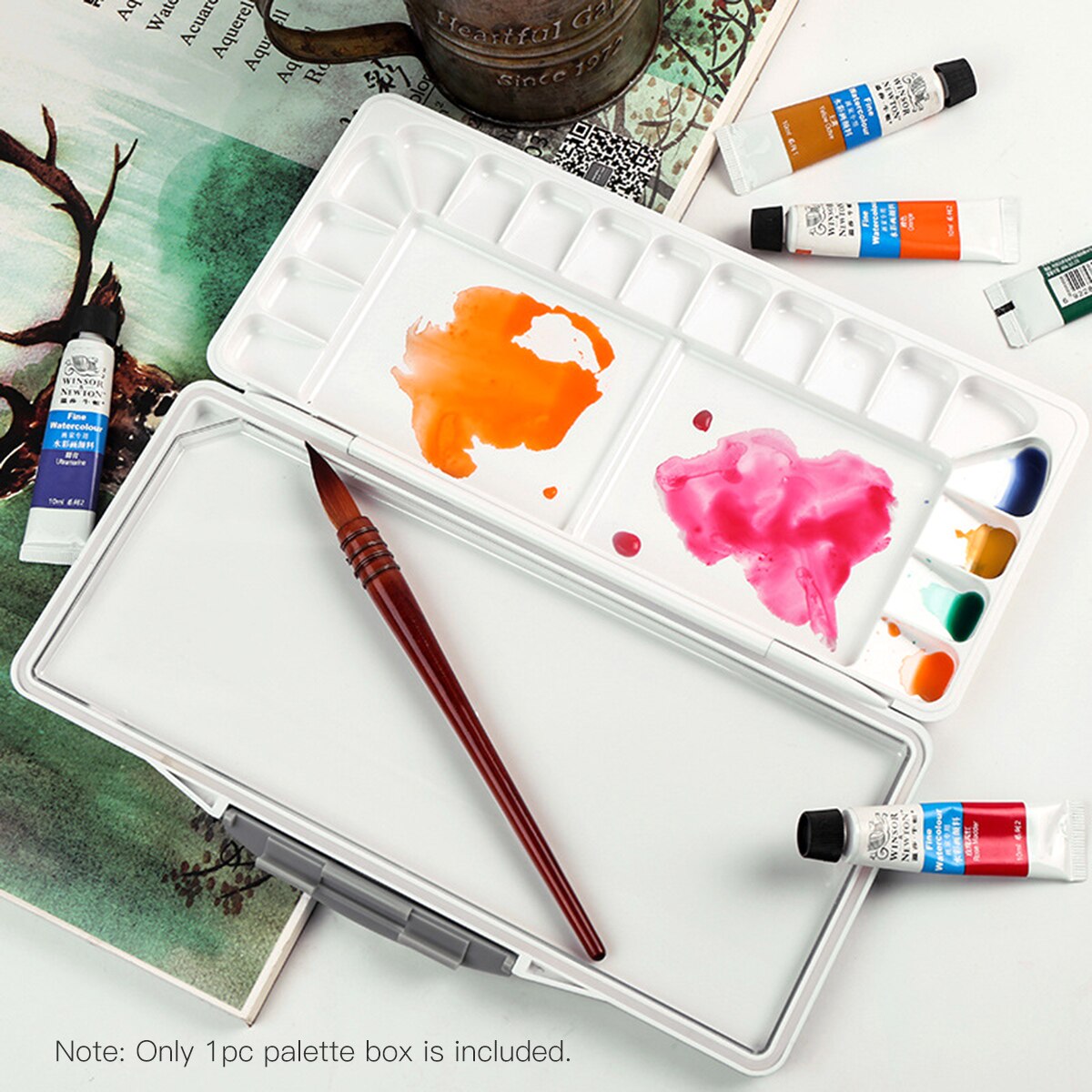 Draagbare Verf Palet Doos Vouwen Verf Lade Voor Student Beginner Kunstenaar Acryl Olie Kunst Schilderij