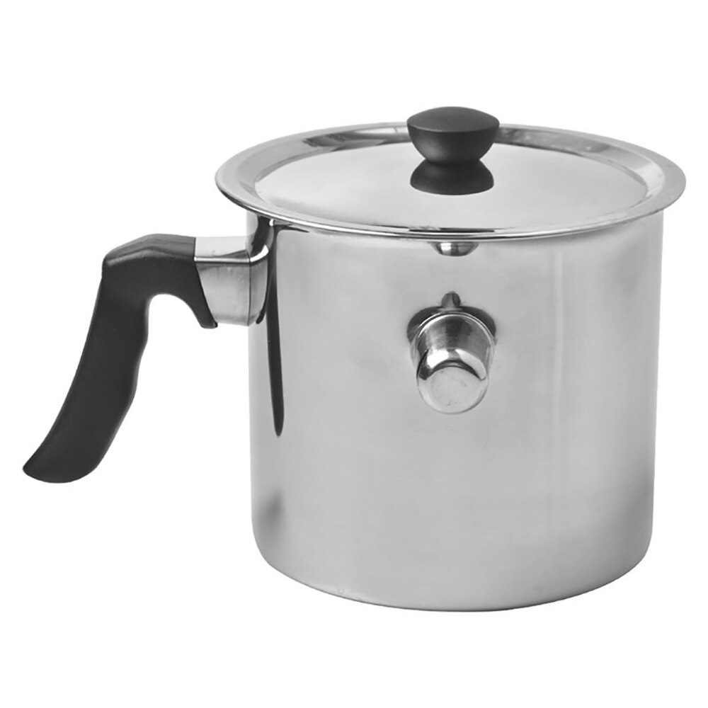 Rostfritt stål 1l mjölkpanna lock mjölkkanna rostfri stålkropp med pip induktionsbotten kaffekanna hushållskokare