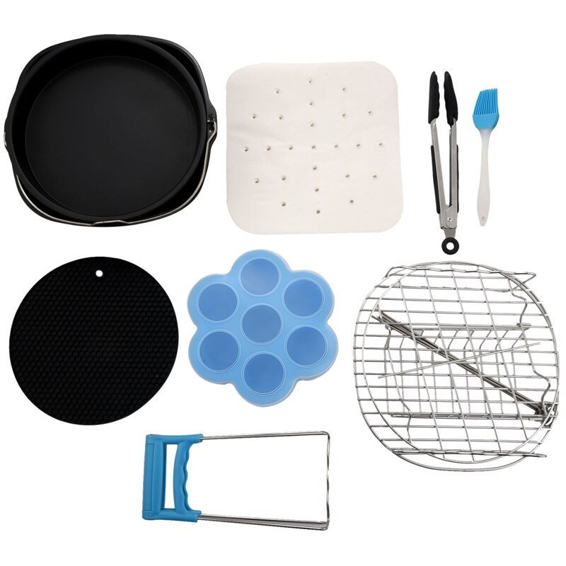 11 Pieces Of Square Air Fryer Accessories, Suitable For Air Fryer, COSORI And Other Square Air Fryer And Oven: Default Title
