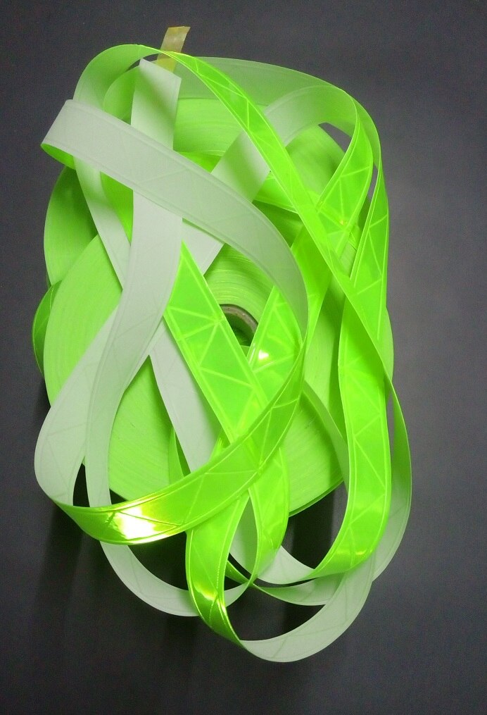 2,5 cm * 50 Mt PVC Nacht Reflektierende Warnstreifen Kleidungsstück Hilfs Material fluoreszierend Reflexfolie