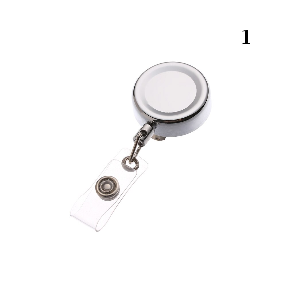 1 PC Name Card Badge Reel Metal Retractable ID Lanyards Anti-Lost Clip Door Pass Holder Work Card Keychain Office Supplies: small