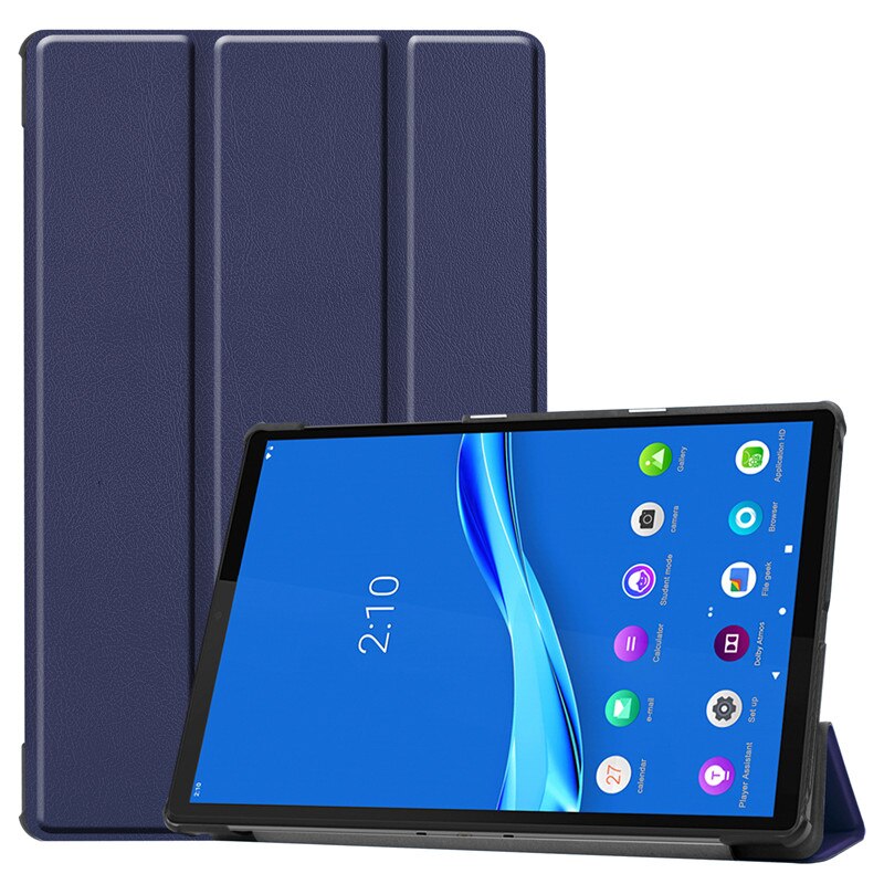 For lenovo tab  m10 fhd plus etui tb -x606f tb -x606x pu lær magnetisk nettbrett foliodeksel for lenovo tab  m10 plus 10.3 tommer: Mørke blå