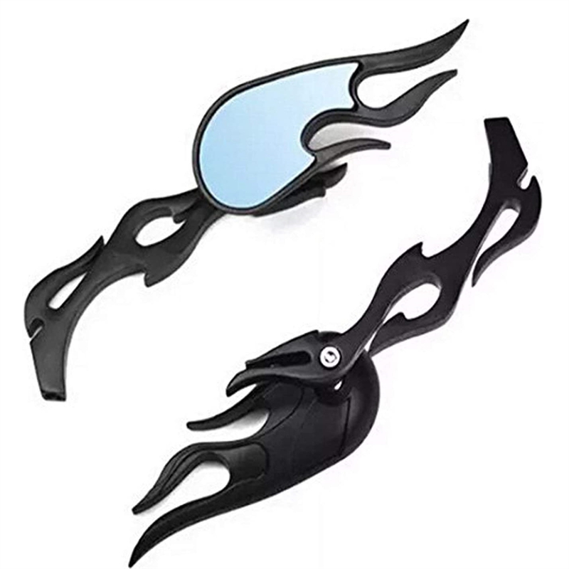 Universele chromen custom achteruitkijkspiegels met vlammenmotief voor kawasaki, honda, suzuki, ducati, bmw vt en vtx street motoren.: Legergroen
