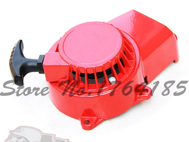 Röd pull starter aluminium för 2 takt 47cc 49cc luftkyld mini pocket bike atv dirt bike reservdelar