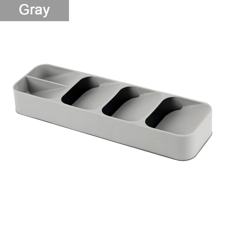 Kitchen Storage Tray Cutlery Knife Holder Kitchen Organizer Kitchen Container Spoon Fork Storage Separation Knife Block Holder: Gray Tableware Tray