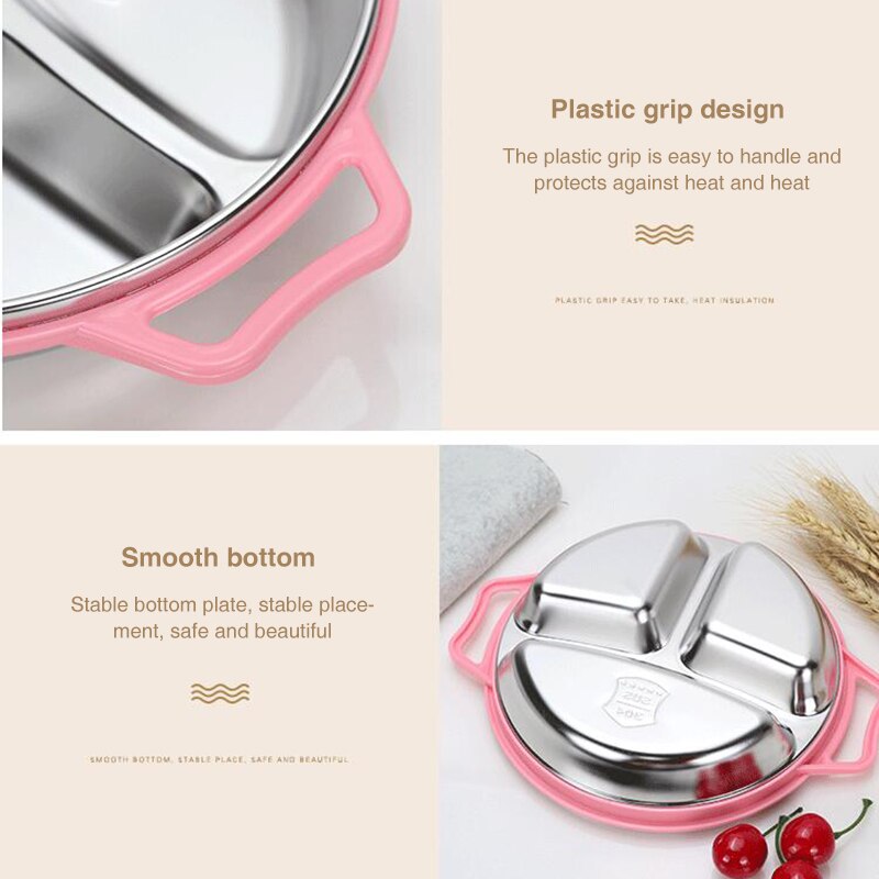 Stainless Steel Children Tableware Baby Dinner Plate Separation Training Plate Dinnerware Set Baby Feeding Bowl