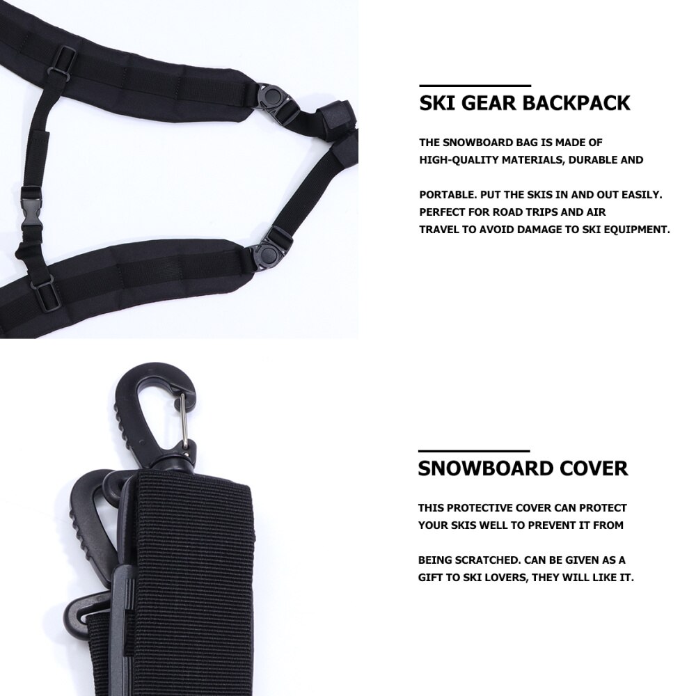 Pokrowiec na Snowboard torba na deskę snowboardową torba sportowa na narty Snowboard pokrywa ochronna (czarny)