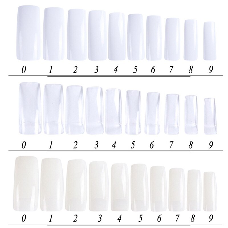 500 Stks/pak Nep Kunstmatige Acryl False Teen Nagels Tips Natuurlijke Witte Transparante Teennagels Voet Manicure Beauty Nail Tool