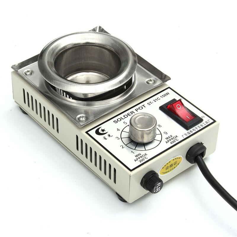 150W 200°C - 450°C Elektrische Löttopf Lötbad Temperaturregelung Schmelzofen Neu