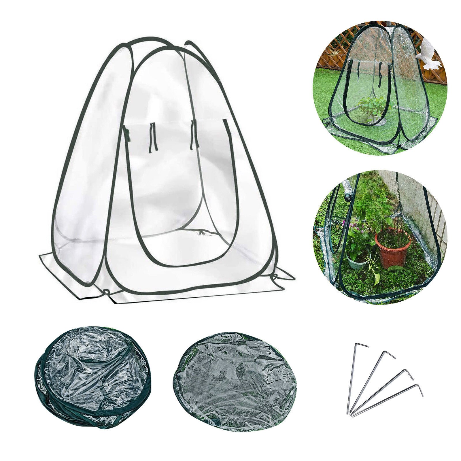 4# Mini Pop-up Greenhouse Plant Overwintering Tent Winter Protection Greenhouse High Comprehensive Protection