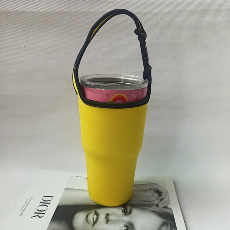 Insulated Bag Coffee Mug Cover Case Thermos Cup Pouch Portable Vacuum Cup Set Camping Accessorie For YETI 30oz Mugs: Yellow