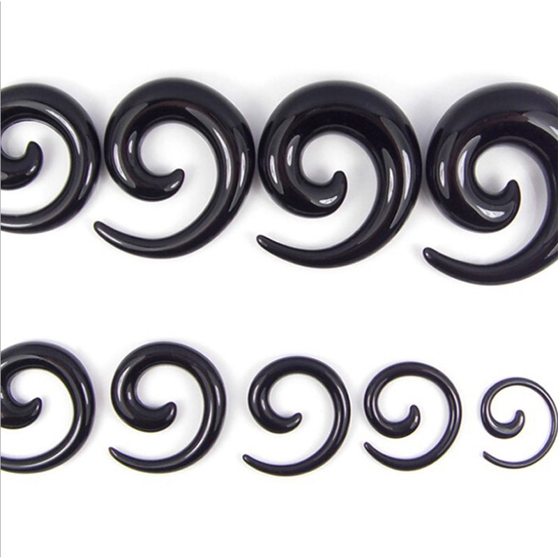 Bijoux de Corps Tire-bouchon Spirale Acrylique - 2pcs Boucles d'Oreilles Piercing