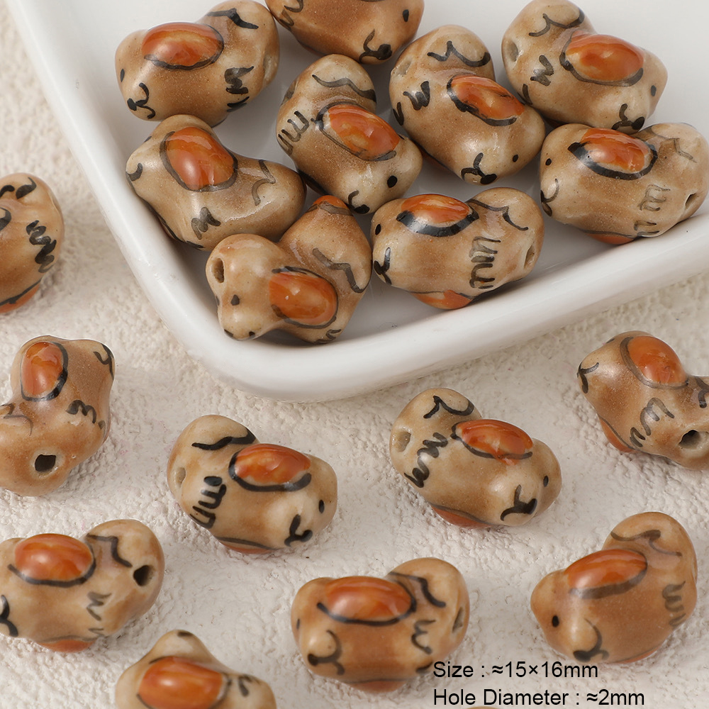 Meibeads 5 Stks/partij Keramische Dieren Kralen Multi Color Losse Spacer Kralen Voor Sieraden Maken Diy Armband Ketting Accessoires: Paars