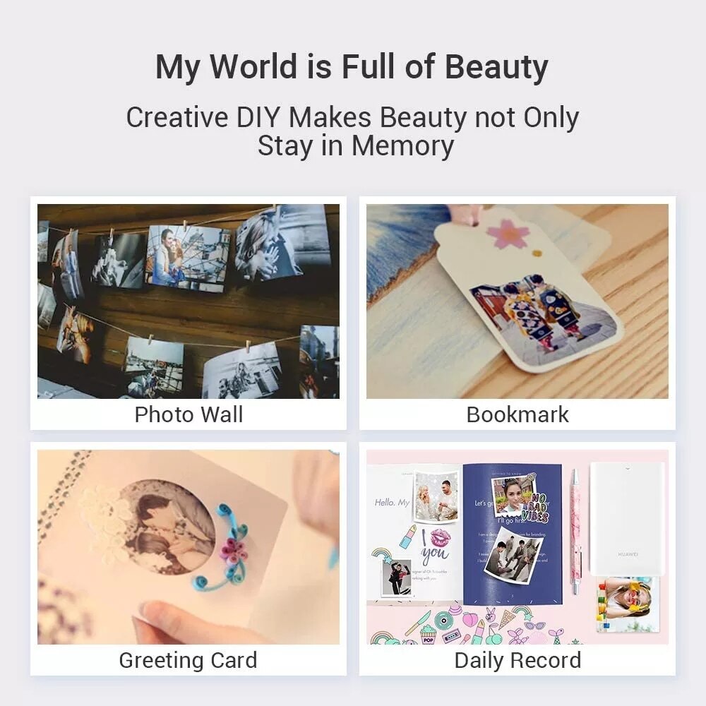 Original Zink 2*3 zoll 2*3 zoll Für Huawei Drucker Foto Papier für HUAWEI Mini Tragbare Tasche foto AR Drucker CV80