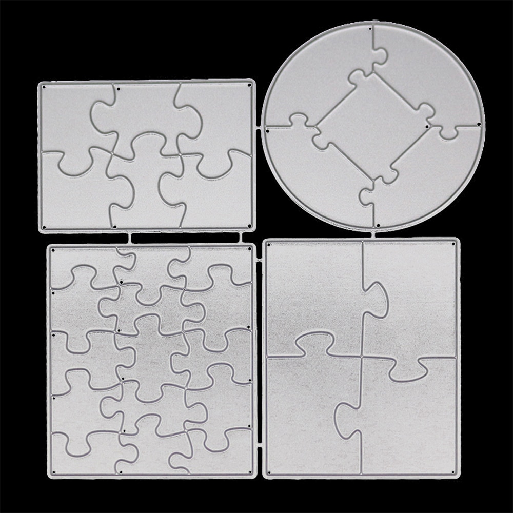 Metalen Stansmessen Puzzel Frames Voor DIY Scrapbooking Card Cut Sterven Mould en Postzegels Maken Album Stencil 4Pcs