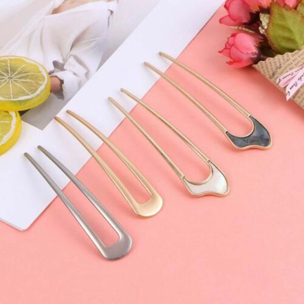 Femmes filles Style japonais en alliage de métal u-forme pince à cheveux Vintage bâtons de cheveux pour femmes dame épingle à cheveux chignon Style outil chapeaux