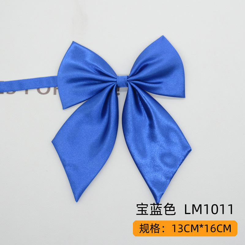 Women Bowties Solid Color Large Bowknot Simulated Silk Butterfly Necktie Shirt Accessories Event Performance Bank Hotel Bow Ties: Blue