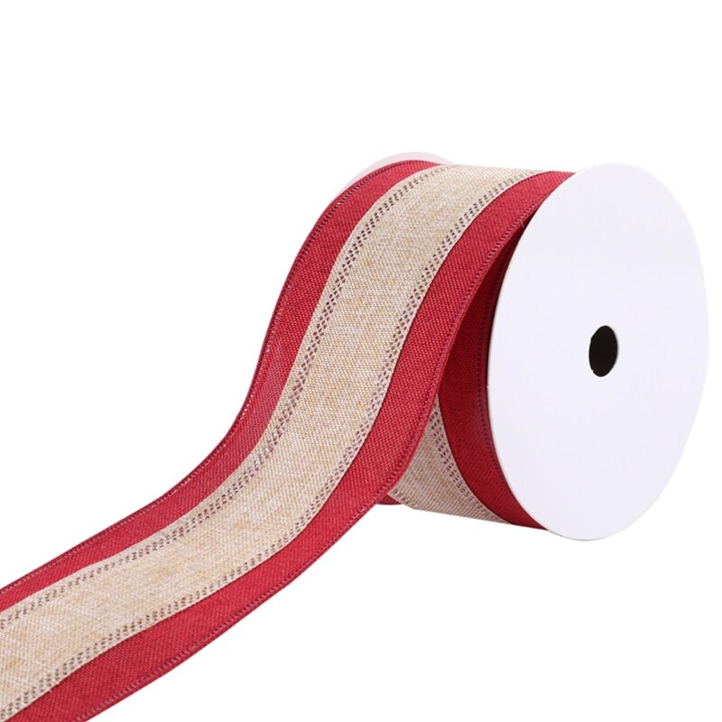 69HF 10 Yards Heart Stripe Printed Ribbon Valentine's Day Mother's Day Satin Ribbons for Wrapping DIY Craft: Red ribbon