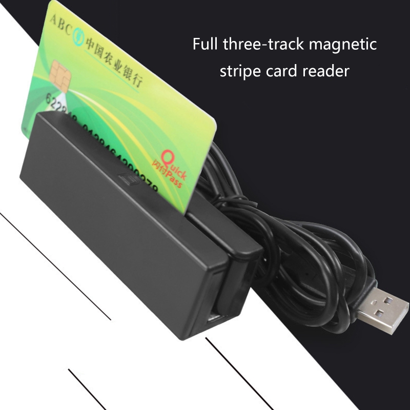 3 Tracks USB Magnetic Card Reader POS Stripe Membership Cards Scanner Bidirectional Comply with ISO or ANSL
